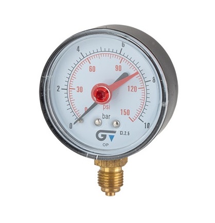 Manómetro Diam. 63mm Salida Inferior c/indicador
